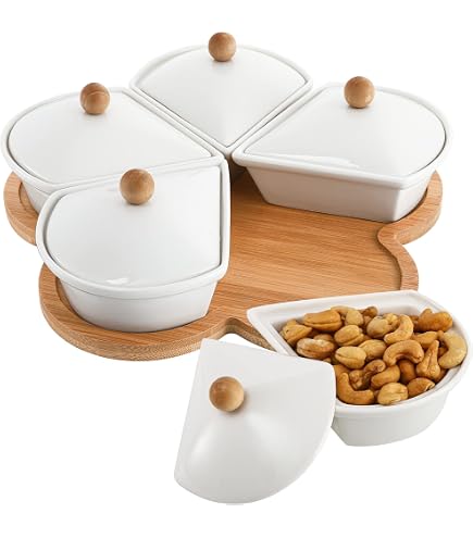 Amazon.com | yarlung Lazy Susan Divided Serving Dishes Appetizer